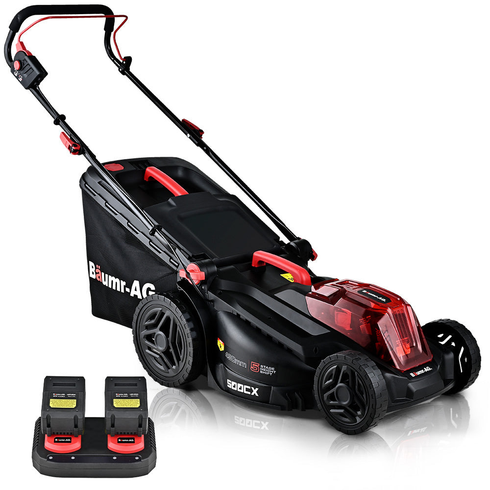 BAUMR-AG 500CX 40V SYNC 17" Cordless Lawn Mower Kit, Fast Charger, 2 x 4Ah Battery, 5 Stage Height Adjustment V219-MOWCLSBM500A
