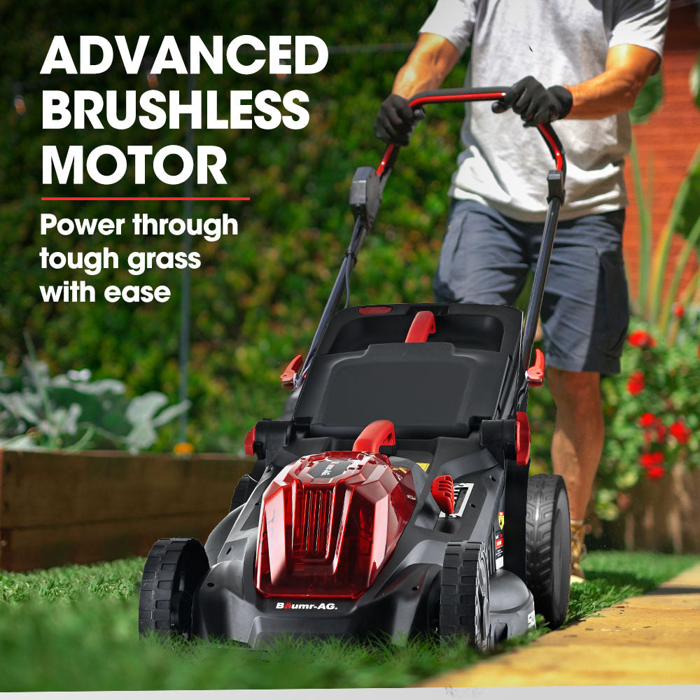 BAUMR-AG 500CX 40V SYNC 17" Cordless Lawn Mower Kit, Fast Charger, 2 x 4Ah Battery, 5 Stage Height Adjustment V219-MOWCLSBM500A