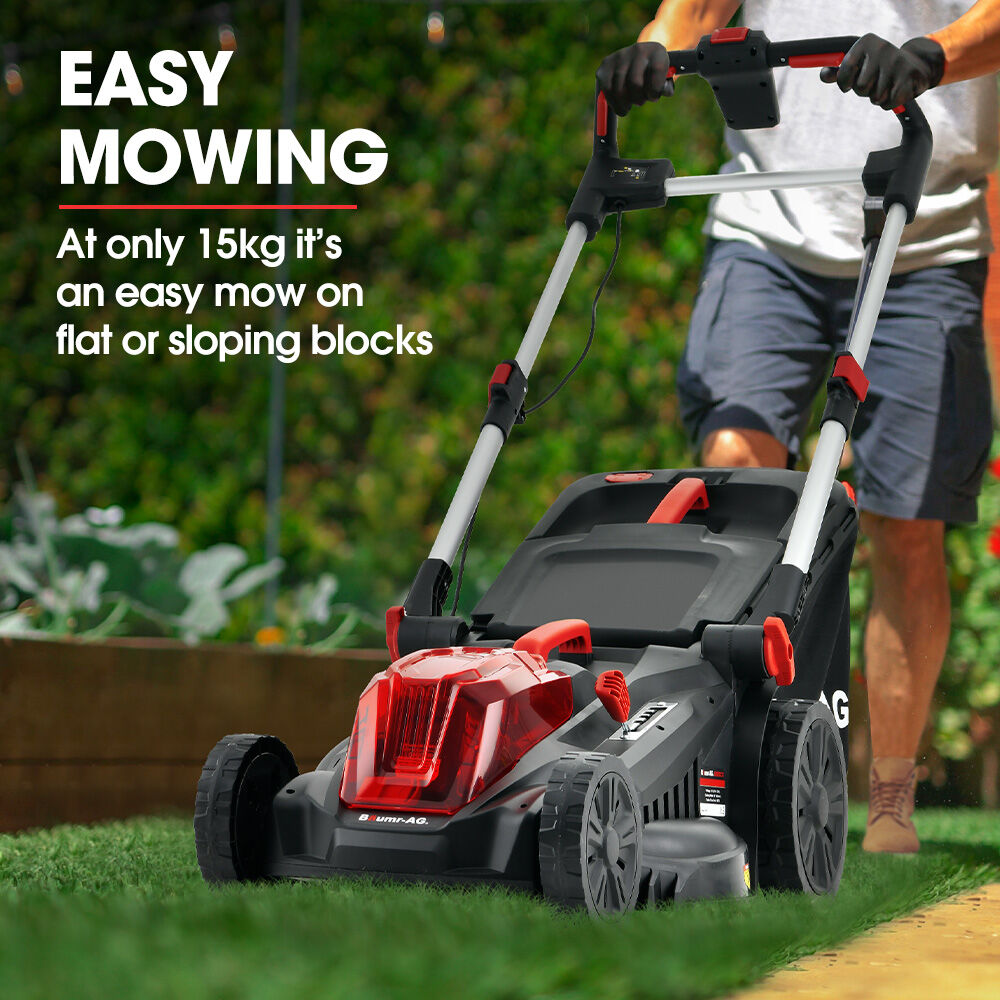 BAUMR-AG 520CX 40V SYNC 17" Cordless Lawn Mower Kit, Fast Charger, 2 x 4Ah Battery, 5 Cutting Heights, V219-MOWCLSBM520A