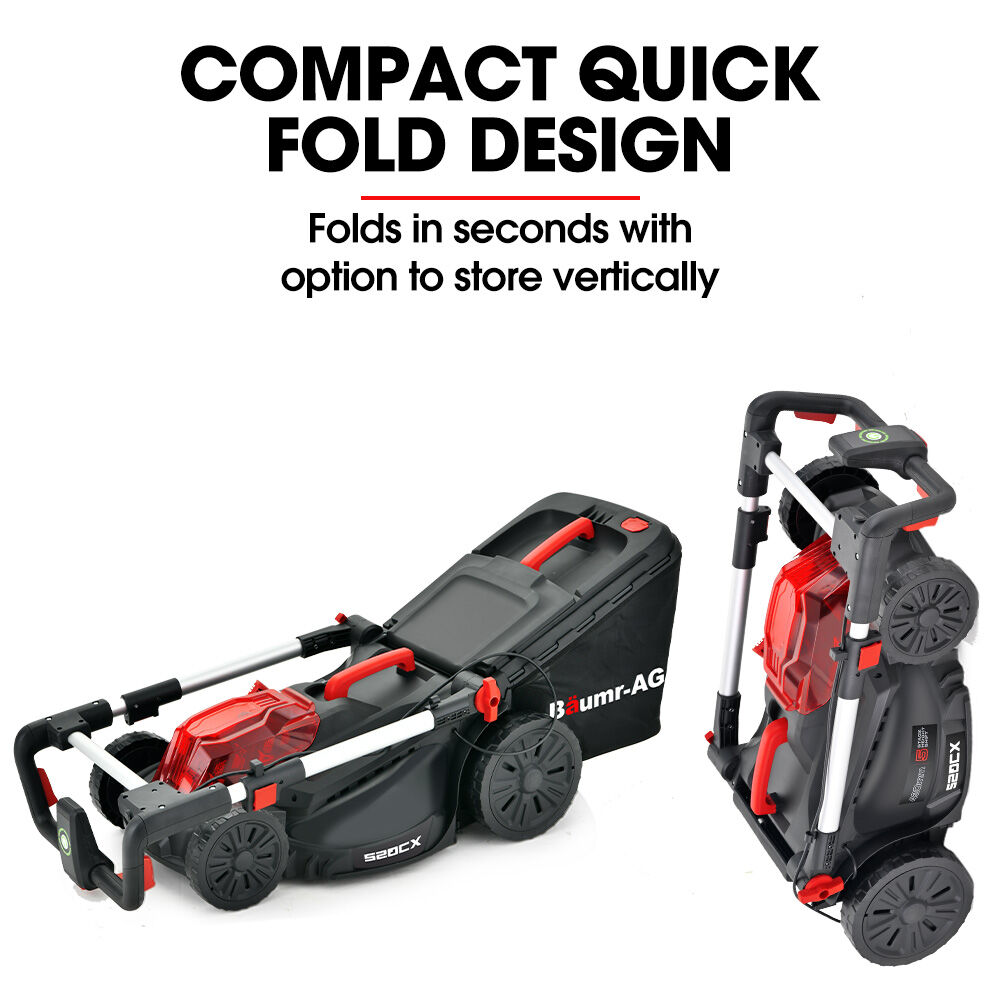BAUMR-AG 520CX 40V SYNC 17" Cordless Lawn Mower Kit, Fast Charger, 2 x 4Ah Battery, 5 Cutting Heights, V219-MOWCLSBM520A