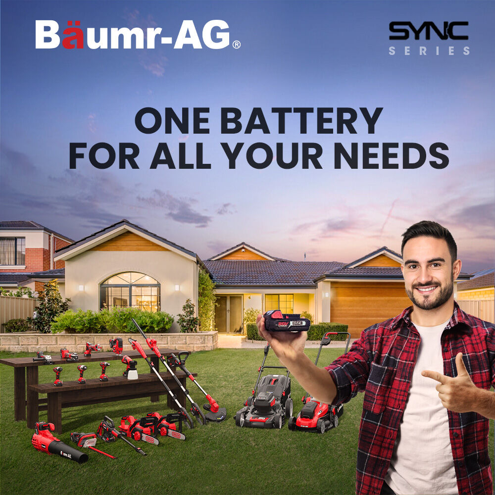 BAUMR-AG 520CX 40V SYNC 17" Cordless Lawn Mower Kit, Fast Charger, 2 x 4Ah Battery, 5 Cutting Heights, V219-MOWCLSBM520A