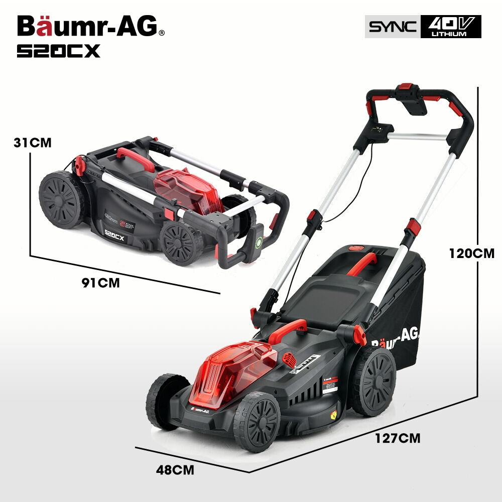 BAUMR-AG 520CX 40V SYNC 17" Cordless Lawn Mower Kit, Fast Charger, 2 x 4Ah Battery, 5 Cutting Heights, V219-MOWCLSBM520A