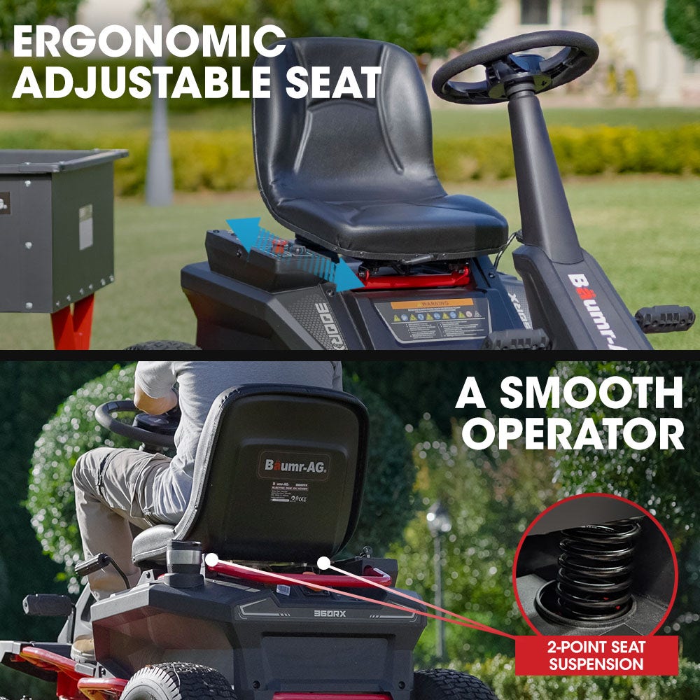 BAUMR-AG 30 Inch 48V Electric Ride On Lawn Mower Brushless Lawnmower 30" - 300RX V219-MOWCLSBMRAR30