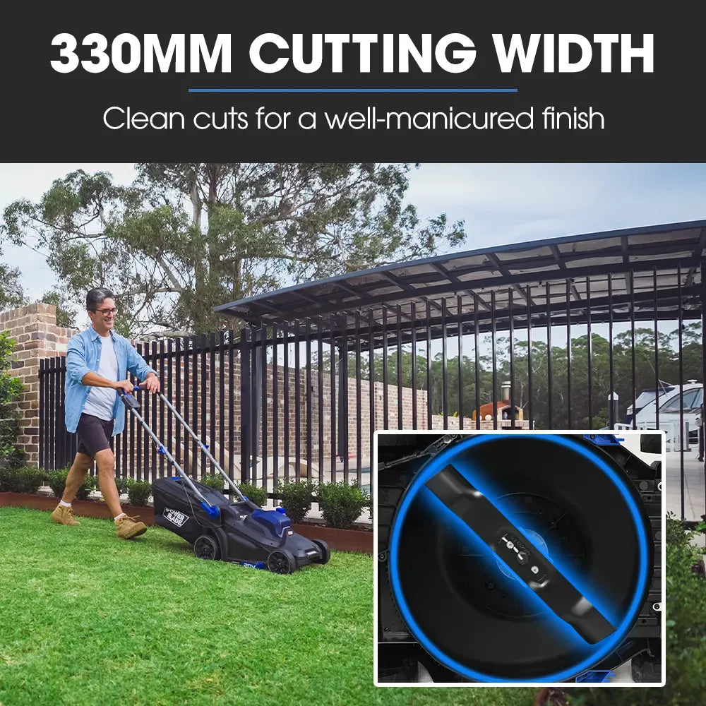 POWERBLADE 350CX 20V 13" Cordless Lawn Mower Kit, Fast Charger, 4Ah Battery, 5 Height, Brushless Electric, V219-MOWCLSPB1C3A