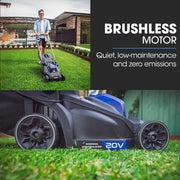 POWERBLADE 350CX 20V 13" Cordless Lawn Mower Kit, Fast Charger, 4Ah Battery, 5 Height, Brushless Electric, V219-MOWCLSPB1C3A