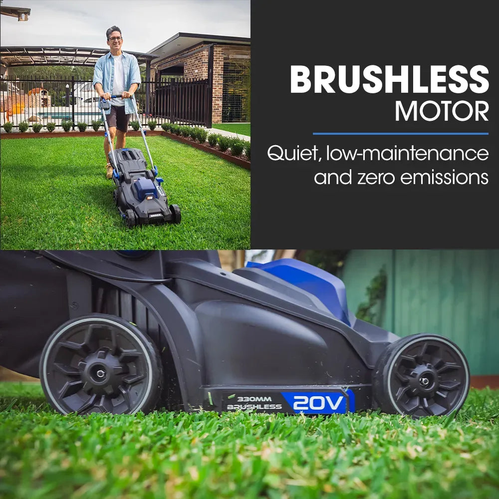POWERBLADE 350CX 20V 13" Cordless Lawn Mower Kit, Fast Charger, 4Ah Battery, 5 Height, Brushless Electric, V219-MOWCLSPB1C3A