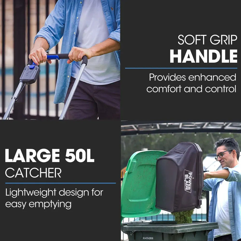 POWERBLADE 350CX 20V 13" Cordless Lawn Mower Kit, Fast Charger, 4Ah Battery, 5 Height, Brushless Electric, V219-MOWCLSPB1C3A