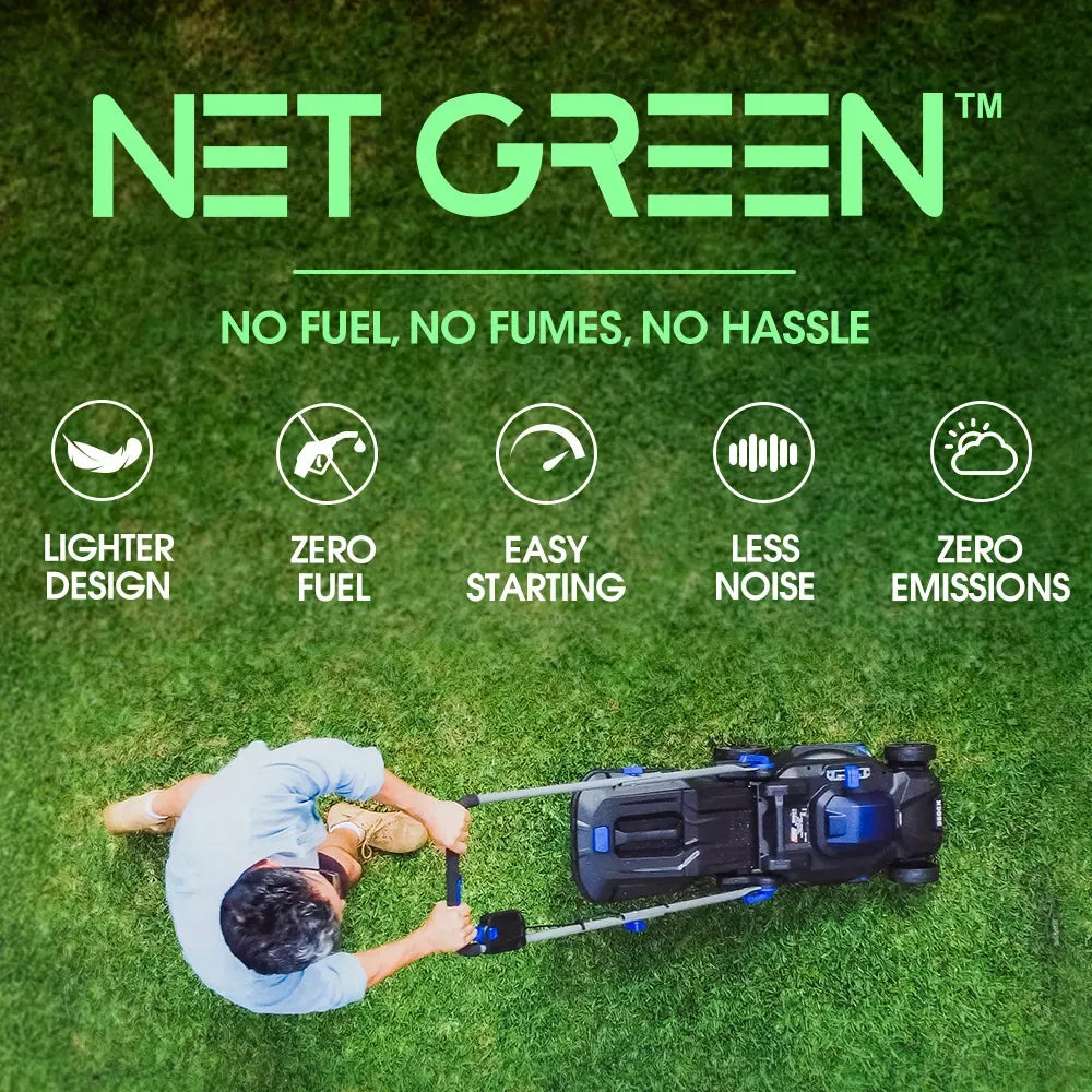 POWERBLADE 350CX 20V 13" Cordless Lawn Mower Kit, Fast Charger, 4Ah Battery, 5 Height, Brushless Electric, V219-MOWCLSPB1C3A