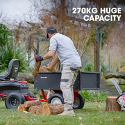 BAUMR-AG 270kg Capacity Metal Dump Cart, for Ride on Mower V219-MOWCRTBMAASD1
