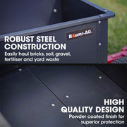 BAUMR-AG 270kg Capacity Metal Dump Cart, for Ride on Mower V219-MOWCRTBMAASD1