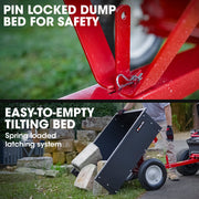 BAUMR-AG 270kg Capacity Metal Dump Cart, for Ride on Mower V219-MOWCRTBMAASD1