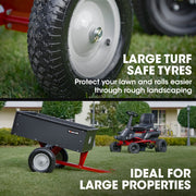 BAUMR-AG 270kg Capacity Metal Dump Cart, for Ride on Mower V219-MOWCRTBMAASD1