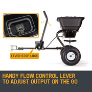 PLANTCRAFT Tow Behind Broadcast Spreader 30kg 26L Seed Fertiliser Tow Rotary V219-MOWCRTPLTAB30