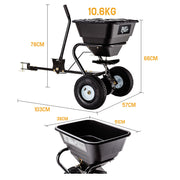 PLANTCRAFT Tow Behind Broadcast Spreader 30kg 26L Seed Fertiliser Tow Rotary V219-MOWCRTPLTAB30