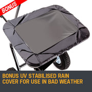 PLANTCRAFT Tow Behind Broadcast Spreader 30kg 26L Seed Fertiliser Tow Rotary V219-MOWCRTPLTAB30