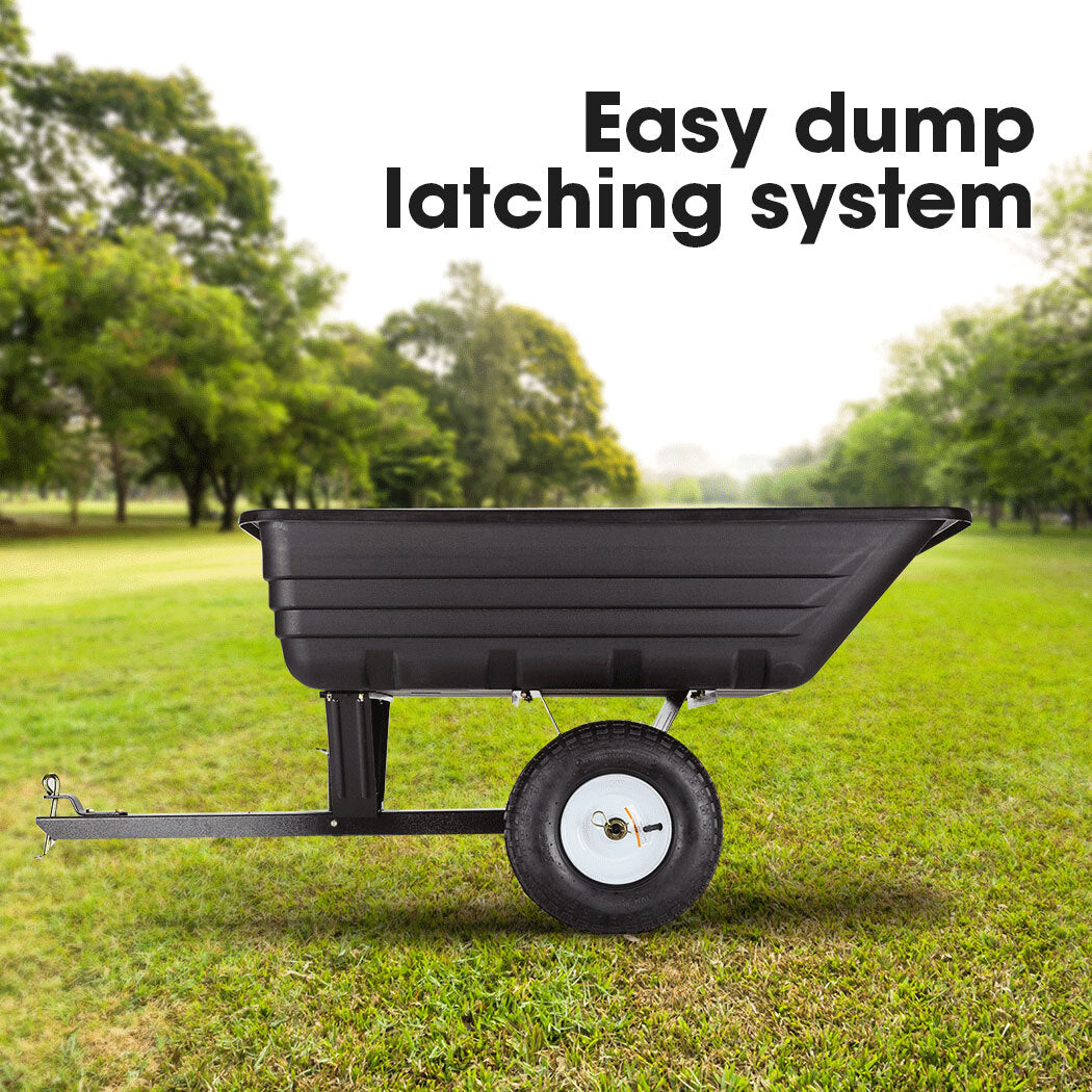 PLANTCRAFT 400LBS Poly Dump Cart Garden Tip Trailer Tray Tow Quad ATV Ride V219-MOWCRTPLTAPD1