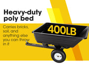 PLANTCRAFT 400LBS Poly Dump Cart Garden Tip Trailer Tray Tow Quad ATV Ride V219-MOWCRTPLTAPD1