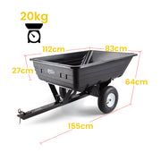PLANTCRAFT 400LBS Poly Dump Cart Garden Tip Trailer Tray Tow Quad ATV Ride V219-MOWCRTPLTAPD1