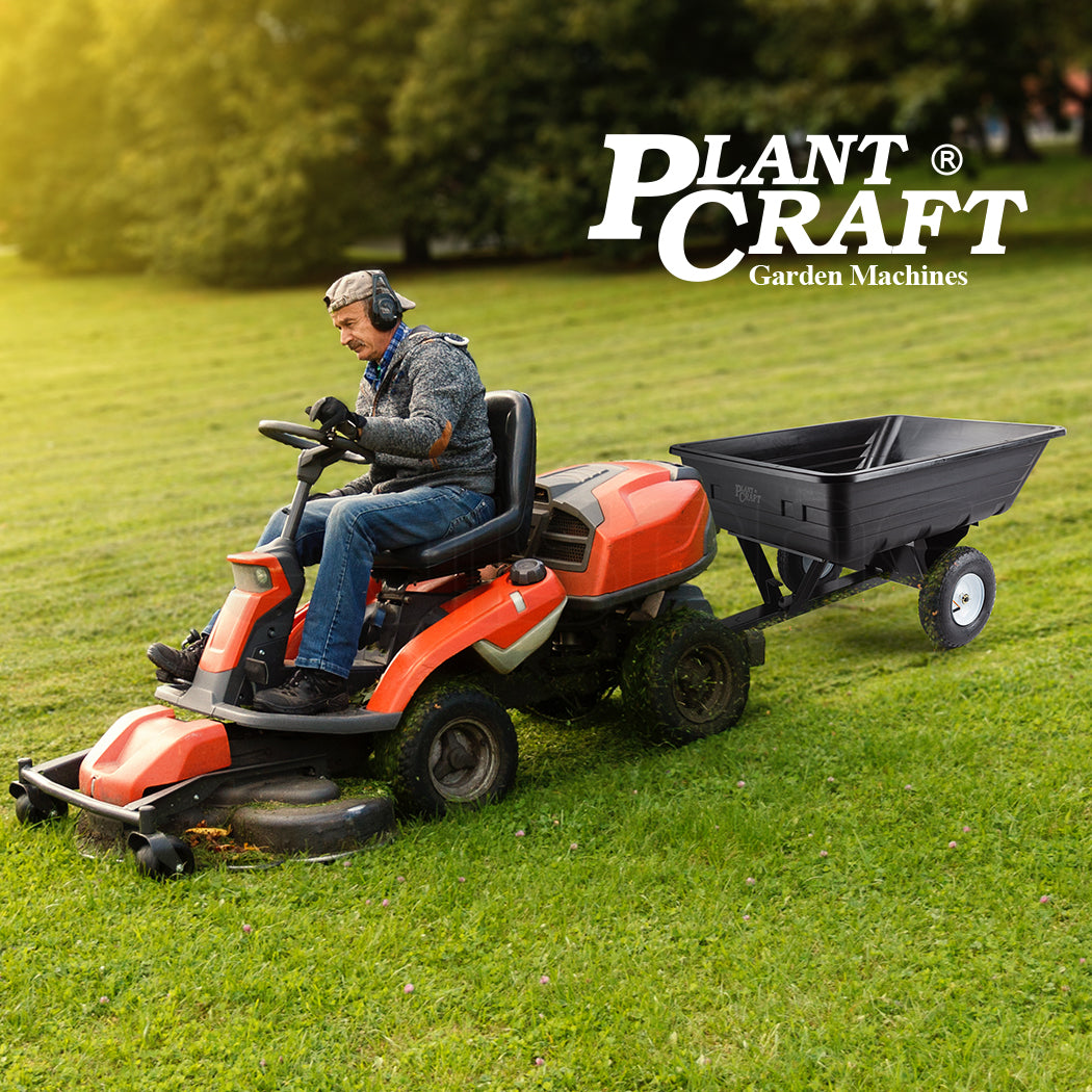 PLANTCRAFT 400LBS Poly Dump Cart Garden Tip Trailer Tray Tow Quad ATV Ride V219-MOWCRTPLTAPD1