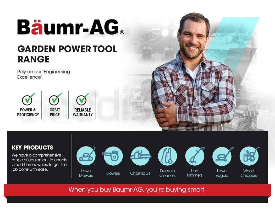 Baumr-AG 31CC Lawn Edger Petrol 4 Stroke Garden Grass Weed Trimmer Blade Cutting V219-MOWEDGBMRA488