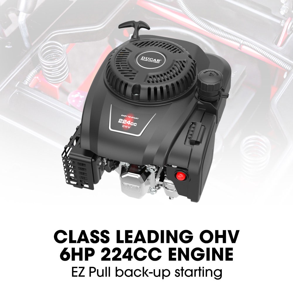 BAUMR-AG 24" Ride On Lawn Mower, Lithium Electric Start System, 6HP 224cc, 5 Cut Heights, Catcher and Mulch V219-MOWRIDBMP24A