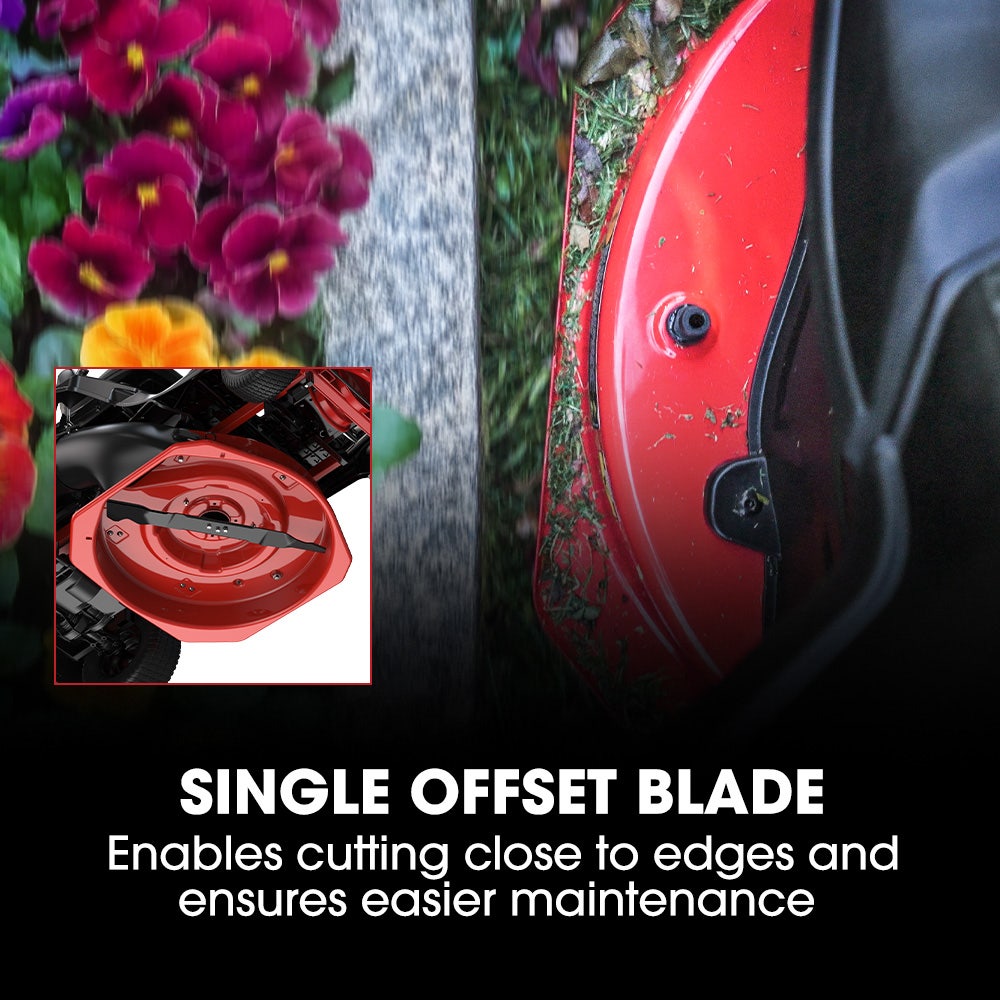 BAUMR-AG 24" Ride On Lawn Mower, Lithium Electric Start System, 6HP 224cc, 5 Cut Heights, Catcher and Mulch V219-MOWRIDBMP24A
