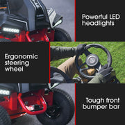 BAUMR-AG 24" Ride On Lawn Mower, Lithium Electric Start System, 6HP 224cc, 5 Cut Heights, Catcher and Mulch V219-MOWRIDBMP24A