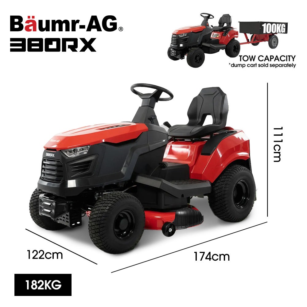 BAUMR-AG 38" Ride On Mower Lawn Tractor, Side Discharge or Mulch, Electric Start, 14hp 452cc, Hydrostatic, V219-MOWRIDBMP38SA