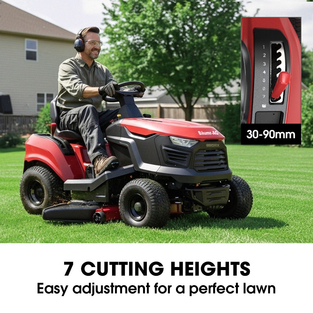 BAUMR-AG 38" Ride On Mower Lawn Tractor, Side Discharge or Mulch, Electric Start, 14hp 452cc, Hydrostatic, V219-MOWRIDBMP38SA