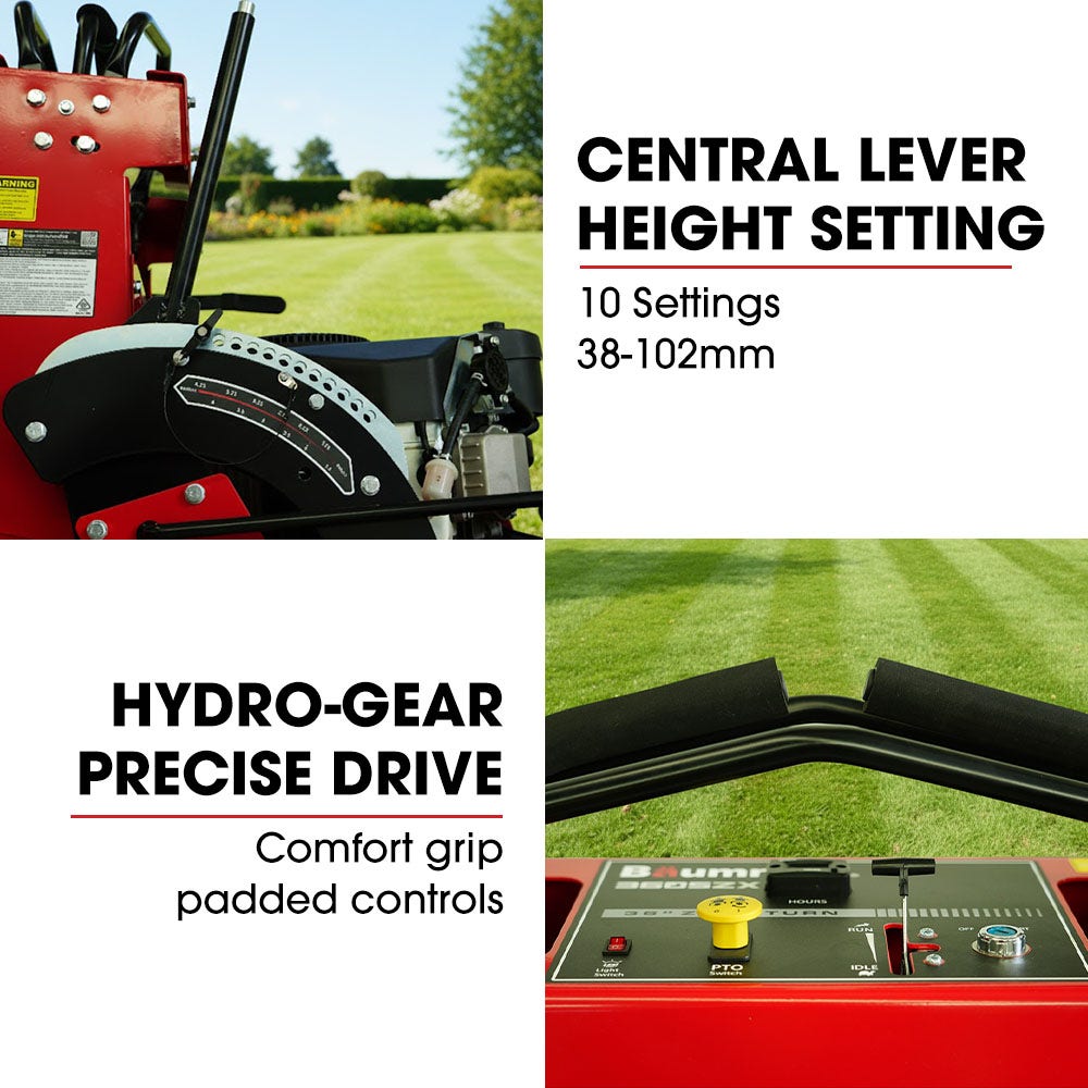 BAUMR-AG 36" Stand-On Zero-Turn Mower, Electric Start, 23hp, 764cc, Hydrostatic Drive, 10 Cut Heights V219-MOWRIDBMS36A