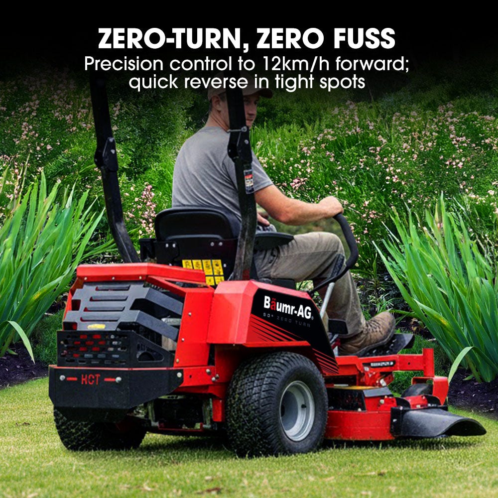 BAUMR-AG 50" Zero-Turn Ride On Mower, Electric Start, 23hp, 764cc, Hydrostatic Drive, 7 Cut Heights V219-MOWRIDBMZ50A