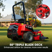 BAUMR-AG 50" Zero-Turn Ride On Mower, Electric Start, 23hp, 764cc, Hydrostatic Drive, 7 Cut Heights V219-MOWRIDBMZ50A