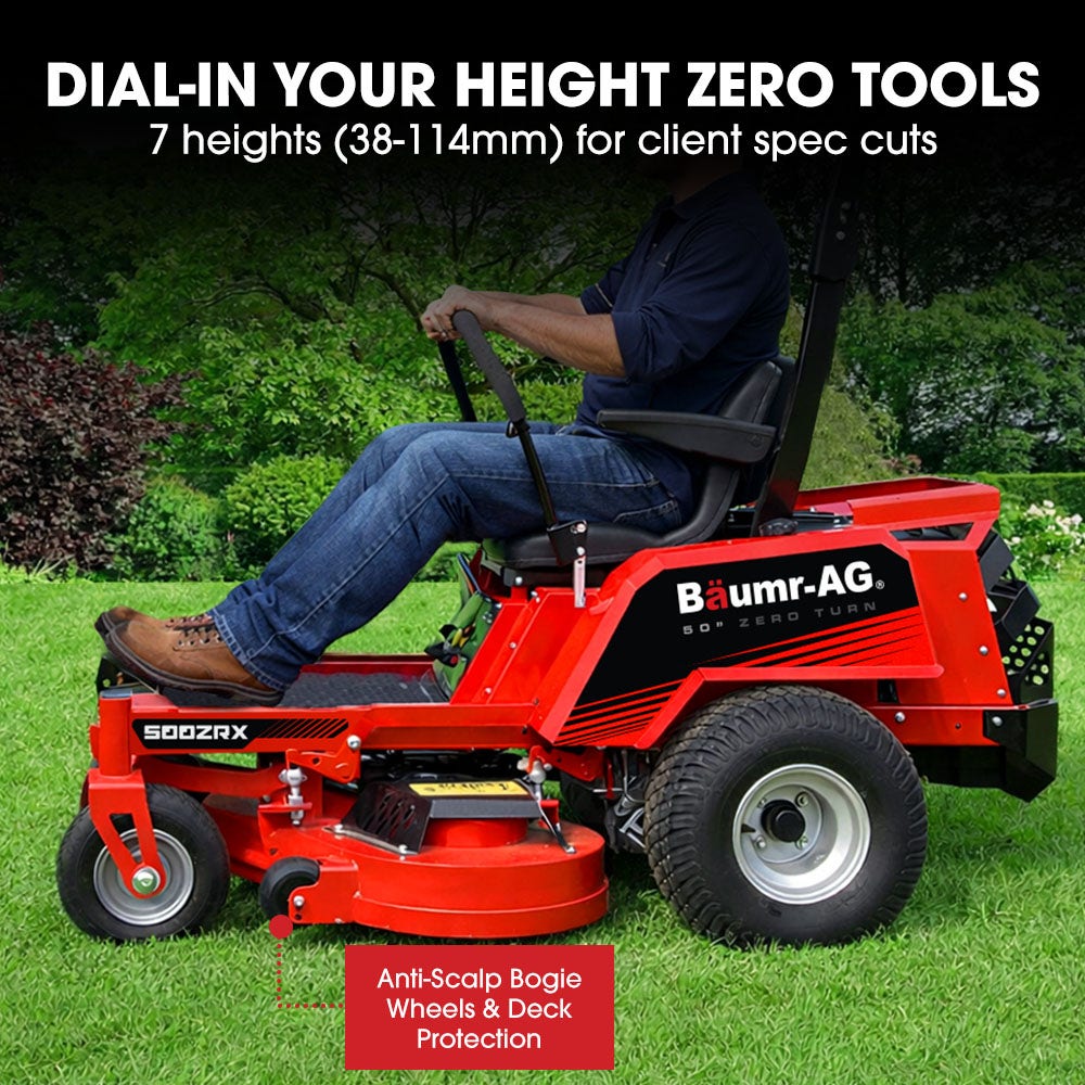 BAUMR-AG 50" Zero-Turn Ride On Mower, Electric Start, 23hp, 764cc, Hydrostatic Drive, 7 Cut Heights V219-MOWRIDBMZ50A