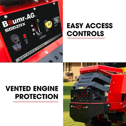 BAUMR-AG 50" Zero-Turn Ride On Mower, Electric Start, 23hp, 764cc, Hydrostatic Drive, 7 Cut Heights V219-MOWRIDBMZ50A