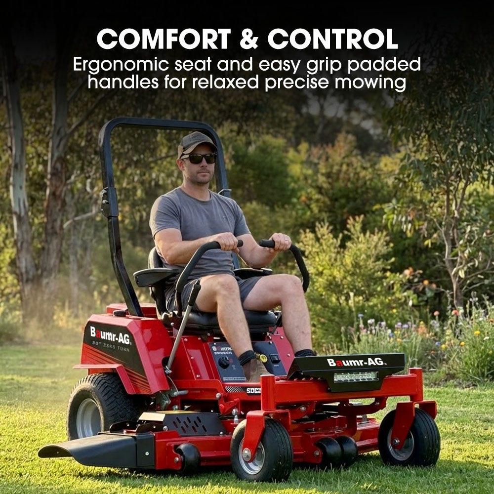 BAUMR-AG 50" Zero-Turn Ride On Mower, Electric Start, 23hp, 764cc, Hydrostatic Drive, 7 Cut Heights V219-MOWRIDBMZ50A
