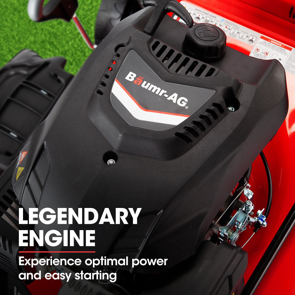 Baumr-AG 248cc Lawn Mower 4-Stroke 21 Inch Petrol Lawnmower 4-in-1 Self-Propelled Electric Start V219-MOWSFPBMRA214