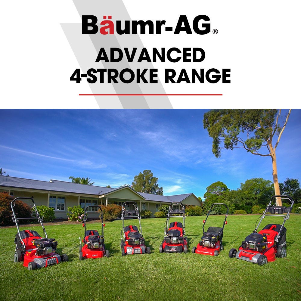 BAUMR-AG 18" 150cc Self Propelled Lawn Mower, 7 Height, Steel Deck, Cup Holders, 4-Stroke Petrol Lawnmower - V219-MOWSPRBM18SA