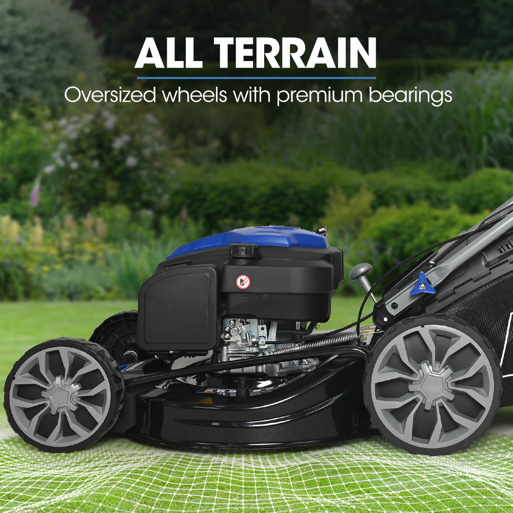 PowerBlade 20" 200cc Self-Propelled Lawn Mower, 7 Height, Steel Deck, Deck Wash Port, OHV 4-Stroke Petrol - V219-MOWSPRPB20SA