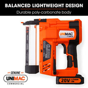 UNIMAC CLS500 15-50mm 18ga 2-in-1 Stapler/Brad Nail Gun, Cordless 20V Lithium Nailer V219-NALCLSUMCA5C0