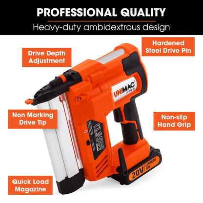 UNIMAC CLS500 15-50mm 18ga 2-in-1 Stapler/Brad Nail Gun, Cordless 20V Lithium Nailer V219-NALCLSUMCA5C0