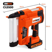 UNIMAC CLS500 15-50mm 18ga 2-in-1 Stapler/Brad Nail Gun, Cordless 20V Lithium Nailer V219-NALCLSUMCA5C0