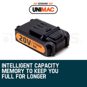 UNIMAC Nailer 20V Battery Lithium Ion Rechargeable Cordless Nail Gun V219-NALCLSUMCANB1