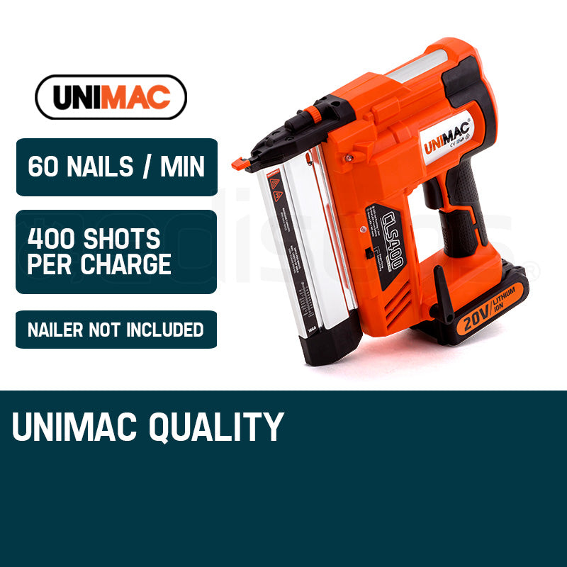 UNIMAC Nailer 20V Battery Lithium Ion Rechargeable Cordless Nail Gun V219-NALCLSUMCANB1