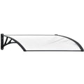 SHADE SHIELD 1x1m Aluminium Exterior Awning, Black DIY External UV Rain Protection Clear Polycarbonate Canopy V219-OAWFIXSS11CA
