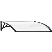 SHADE SHIELD 1x1m Aluminium Exterior Awning, Black DIY External UV Rain Protection Clear Polycarbonate Canopy V219-OAWFIXSS11CA