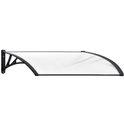 SHADE SHIELD 1x1m Aluminium Exterior Awning, Black DIY External UV Rain Protection Clear Polycarbonate Canopy V219-OAWFIXSS11CA