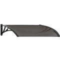 SHADE SHIELD 1x1m Aluminium Exterior Awning, Black DIY External UV Rain Protection Grey Tinted Polycarbonate V219-OAWFIXSS11GA