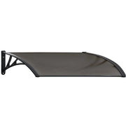 SHADE SHIELD 1x1m Aluminium Exterior Awning, Black DIY External UV Rain Protection Grey Tinted Polycarbonate V219-OAWFIXSS11GA