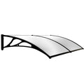 SHADE SHIELD 2x1m Aluminium Exterior Awning, Black DIY External UV Rain Protection Clear Polycarbonate Canopy V219-OAWFIXSS21CA