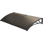 SHADE SHIELD 2x1m Aluminium Exterior Awning, Black DIY External UV Rain Protection Grey Tinted Polycarbonate V219-OAWFIXSS21GA